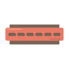 Simple harmonica flat icon. Vector