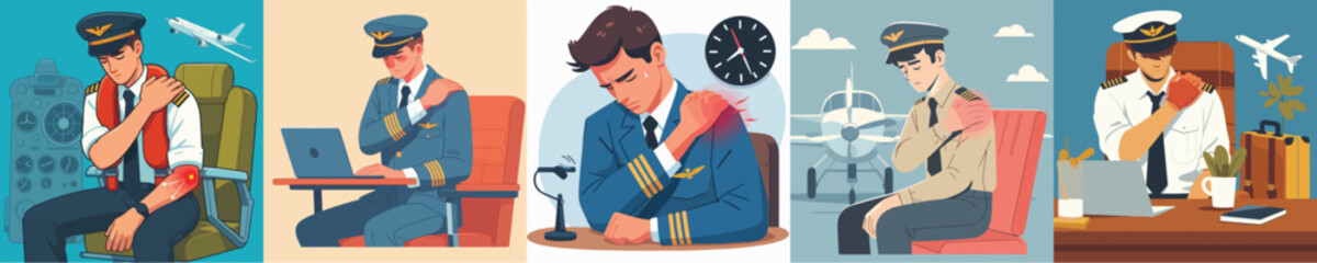 pilot character vector shoulder pain