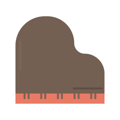 Grand piano flat cartoon icon. Vector