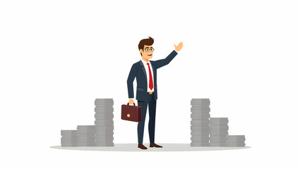 Fototapeta premium Flat HD Image: Economic Coercion via Tariffs - Political Leverage, Market Disruption & Strategic Rebalancing in International Trade - Cute Vector Illustration
