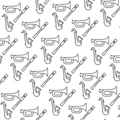 Wind musical icons repeat. Vector