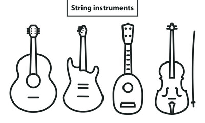 String instruments set. Vector