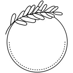 Obraz premium Circular Floral Frame Icon