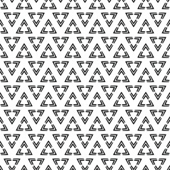 Black and white geometric line triangle seamless pattern.
