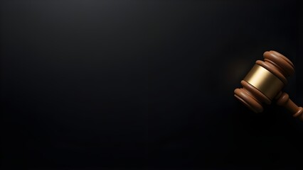 Wooden Gavel on Dark Background for Legal Decisions