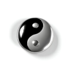 An isolated image of a Yin Yang symbol on a white background