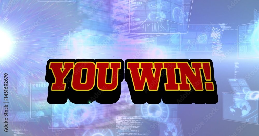 Poster image of you win text over scope scanning and data processing