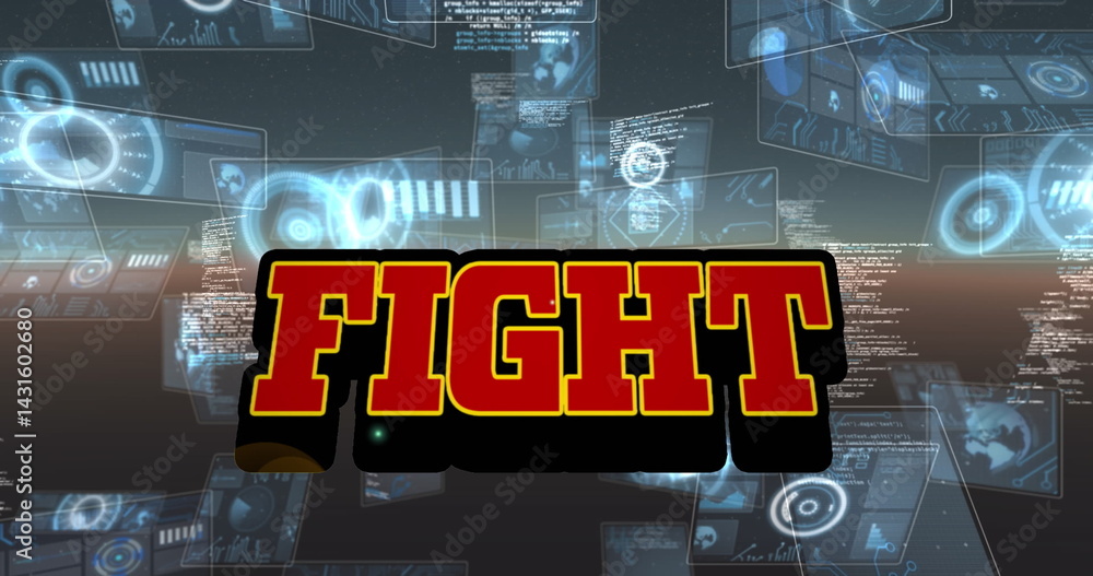 Poster image of fight text over scope scanning and data processing