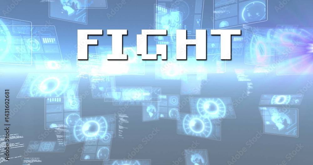 Poster image of fight text over scope scanning and data processing