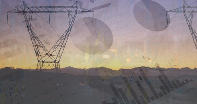 Image of data processing over pylons