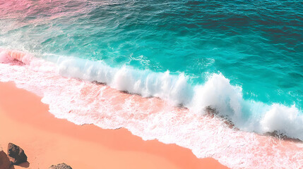 Fototapeta premium with sand that shifts color in wave-like patterns with the tides.
