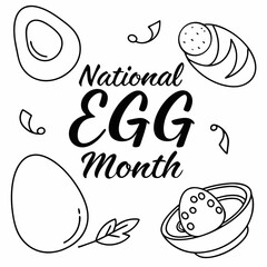 NATIONAL EGG MONTH vector illustration