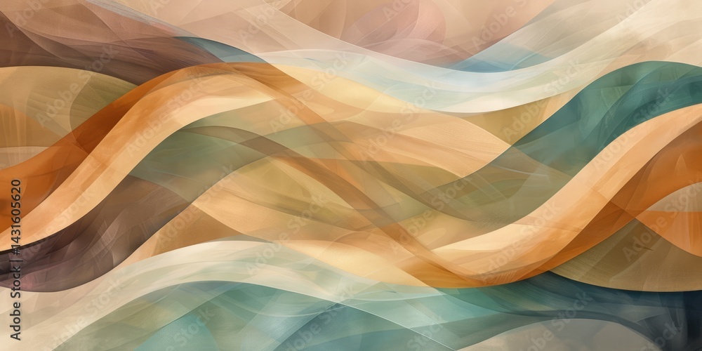 Poster layered abstract shapes in warm earth tones. digital image for artistic and natural design. abstract