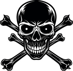 Skull And Crossbones With Glowing Eyes