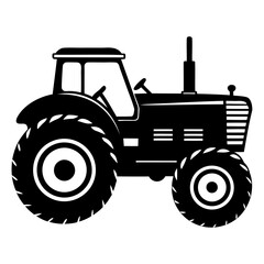 Tractor silhouette vector illustration isolated on a transparent background