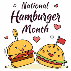 NATIONAL HAMBURGER MONTH vector illustration