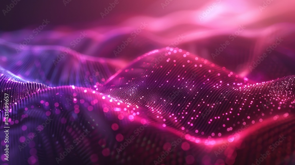Poster abstract glowing vibrant color network connections on a dark background. abstract image of energetic