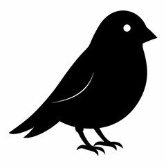 Sleek Black Silhouette of a Canary