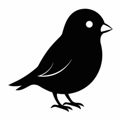 Sleek Black Silhouette of a Canary