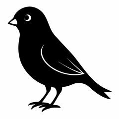 Sleek Black Silhouette of a Canary