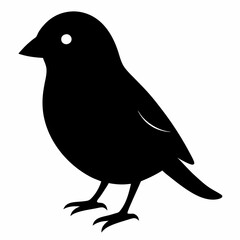 Sleek Black Silhouette of a Canary