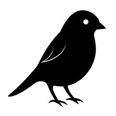 Sleek Black Silhouette of a Canary