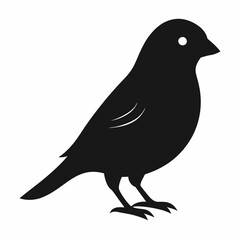 Sleek Black Silhouette of a Canary