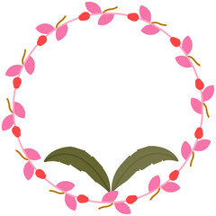 Obraz premium Circular Floral Leaf Frame Icon
