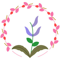 Circular Floral Leaf Frame Icon