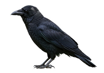 Obraz premium Ravens Majesty A striking portrait of a sleek dark crow against the black