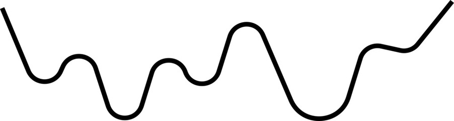 Minimal rounded chart with sharp directional changes along a wavy path.