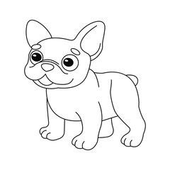 French bulldog  hand drawn coloring page line artwork for kids