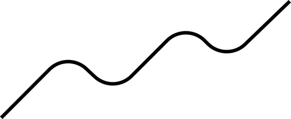 Rounded line chart in a traditional curve pattern indicating a steady upward direction from start to finish.