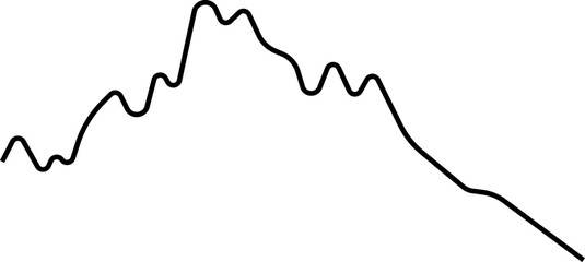 Rounded line graph with flowing wave motion representing economic fluctuation in a continuous diagram format.