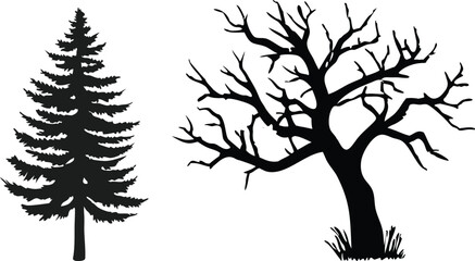 Tree Illustration Design in Green Tones. Minimal Tree Art for Nature Themes. Clean Tree Graphic for Digital Projects. Modern Tree Drawing for Creative Designs