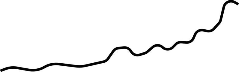 Rounded line with consistent zigzag pattern showing shifts in financial line movement.