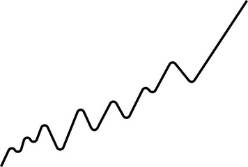 Rounded finance line showing a rising progression with smooth wave effect.