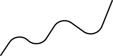 Rounded wave graph with clean rising line segments in a minimalist layout.