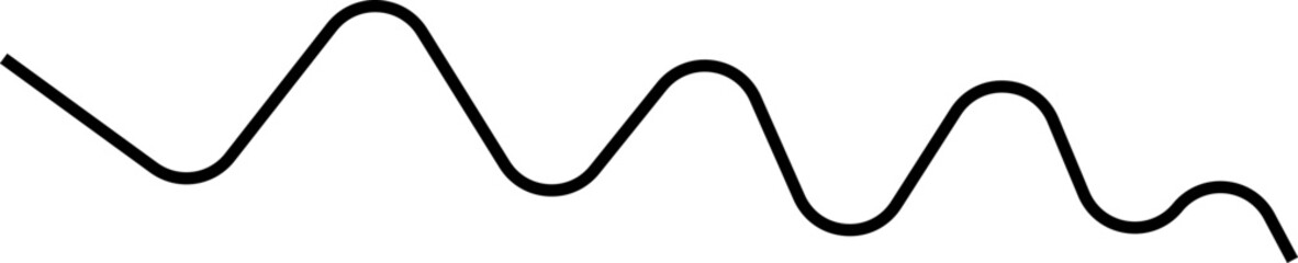 Smooth rounded diagram composed of continuous wave patterns in a minimal structure.