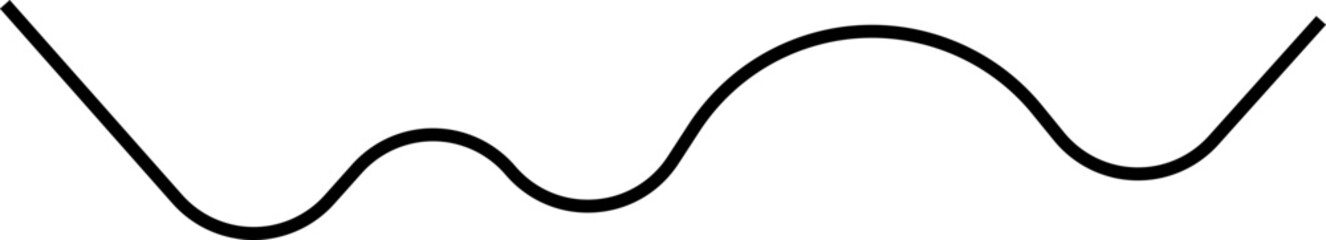 Rounded trend chart made of wavy lines with mostly flat directional flow.