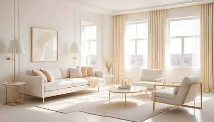 Fototapeta premium Photo interior modern design room 3d illustration