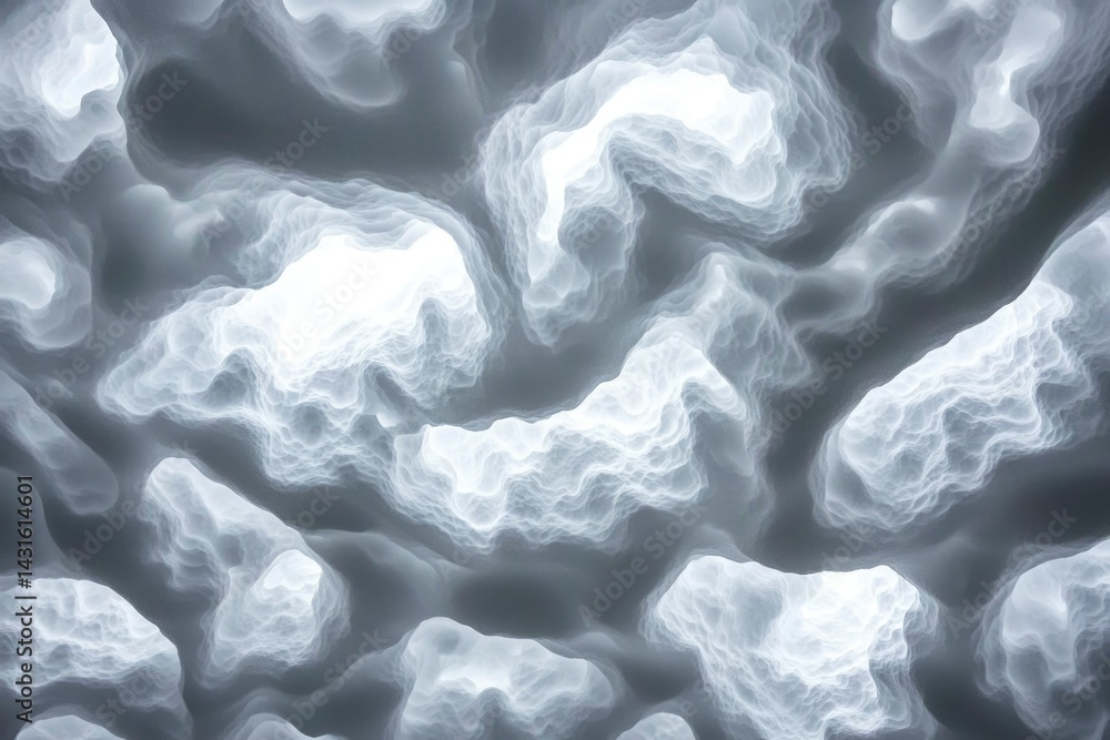 Poster abstract snow cave ceiling with light filtering through