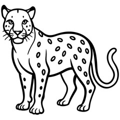 Sleek Jaguar Vector Line Drawing