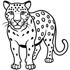 Sleek Jaguar Vector Line Drawing