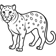 Sleek Jaguar Vector Line Drawing