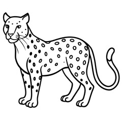 Sleek Jaguar Vector Line Drawing