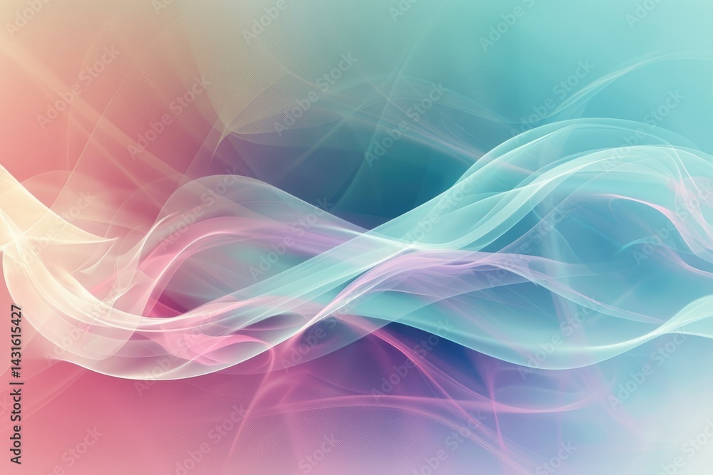 Poster abstract art of wave pattern in multicolored gradient. background image of digital wave floating wit