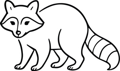 WebRaccoon silhouette, Raccoon silhouette Clipart,  Raccoon vector illustration in black and white