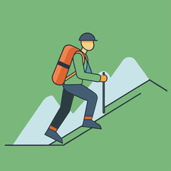 hiker vector illustration of hiking or climbing 