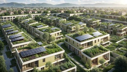 Obraz premium Sustainable Energy Solutions – Solar and Wind Power for Green Cities